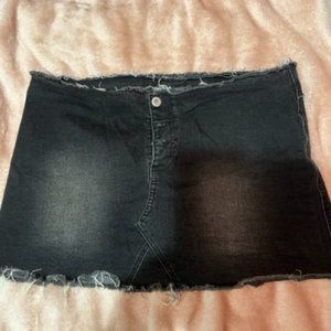 Black/grey distressed denim miniskirt - I.AM.GIA. - SIZE xl